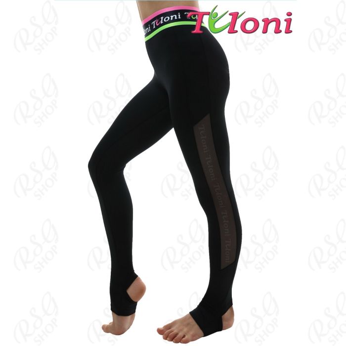 Leggings Tuloni empiècement en filet Elastic col. Black LP04PGM