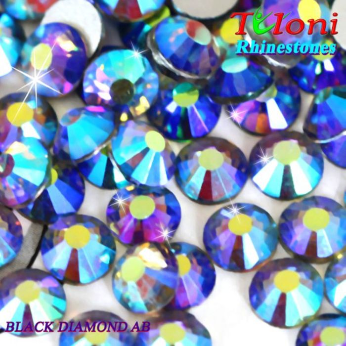 Strass Tuloni col. Black Diamond AB 1440 mod. Basic HotFix