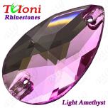 Rhinestones Tuloni 10 pcs Light Amethyst 18x10/28x17 Pear Sew-On Flat Back