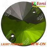Strass Tuloni 10 pcs Light Peridot Round Sew-On Flat Back