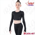 Crop top camicia manica lunga Solo col. nero Art. RG656.407
