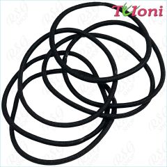 6 x Haargummis Tuloni 2mm * 4,5cm col. Black Art. HBC202004-30-6