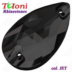 Strass Tuloni 10 pcs Jet Pear Sew-On Flat Back