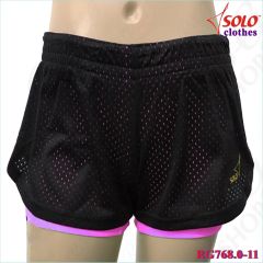 Doppelte Kurzhose Solo Black-Neon Pink RG768.0-11