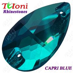 Strass Tuloni 10 pcs Capri Blue 18x10/28x17 Pear Sew-On Flat Back