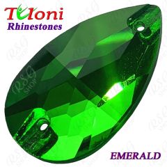 Strass Tuloni 10 pcs Emerald 18x10/28x17 Pear Sew-On Flat Back