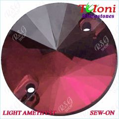 Strass Tuloni 10 pcs Light Amethyst Round Sew-On Flat Back