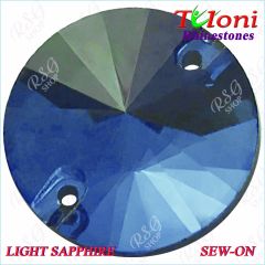 Strass Tuloni 10 pcs Light Sapphire Round Sew-On Flat Back