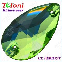 Strass Tuloni 10 pcs Light Peridot Pear Sew-On Flat Back