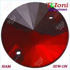 Strass Tuloni 10 pcs Siam Round Sew-On Flat Back