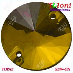 Strass Tuloni 10 pcs Topaz Round Sew-On Flat Back